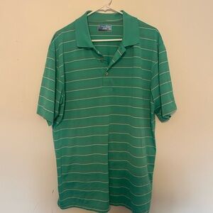 Men’s Green Striped Polo Shirt